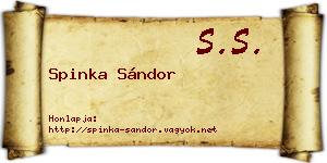 Spinka Sándor névjegykártya