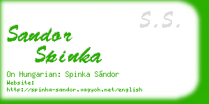 sandor spinka business card